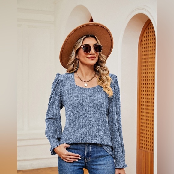 Whispering Winds Women’s Puff Sleeve Sweater - Picture 1 of 5